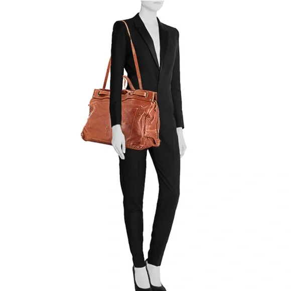 Jerome Dreyfuss Cognac Leather Satchel - Picture 2 of 16